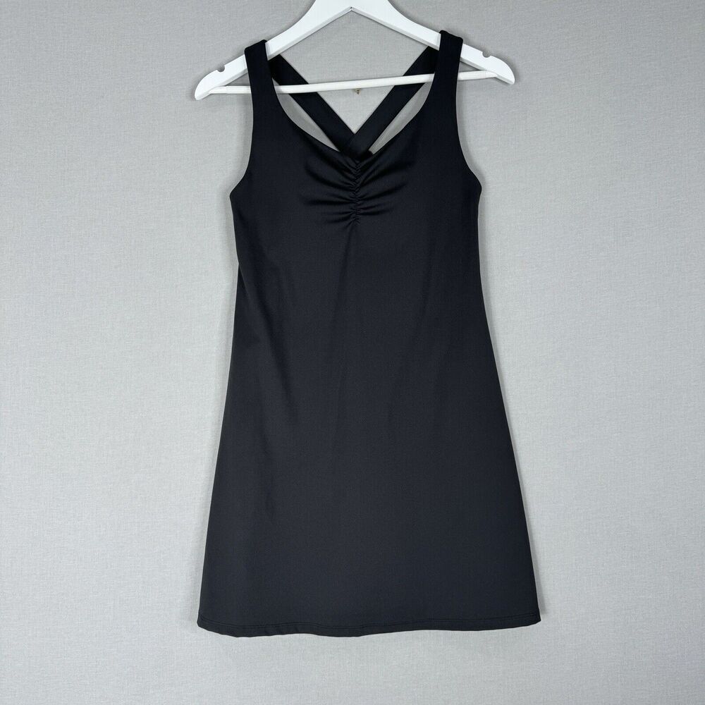 Frankly‎ Womens Tennis Dress Medium Black Ruched Bust Golf Performance Athletic